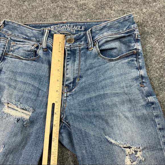 AE Super Skinny Stretch Jeans light wash distressed waist size 26 - Picture 5 of 13